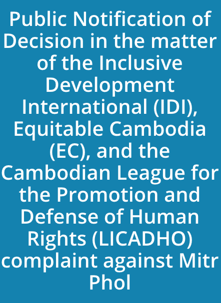 Bonsucro Public Notification of Decision on the Complaint Against Mitr Phol Cover