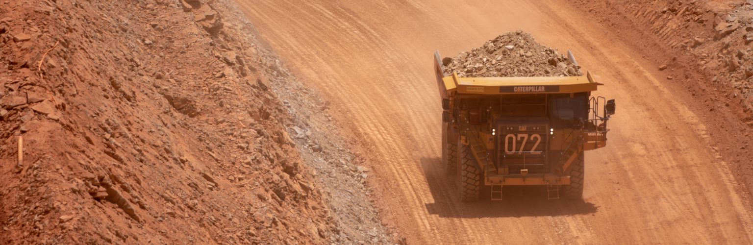 Guinea_2017-111 A truck carries bauxite from a mine in Guinea